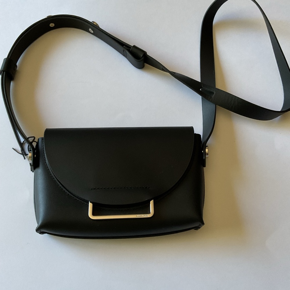ALLSAINTS FRANCINE LEATHER CROSSBODY BAG BLACK NWOT